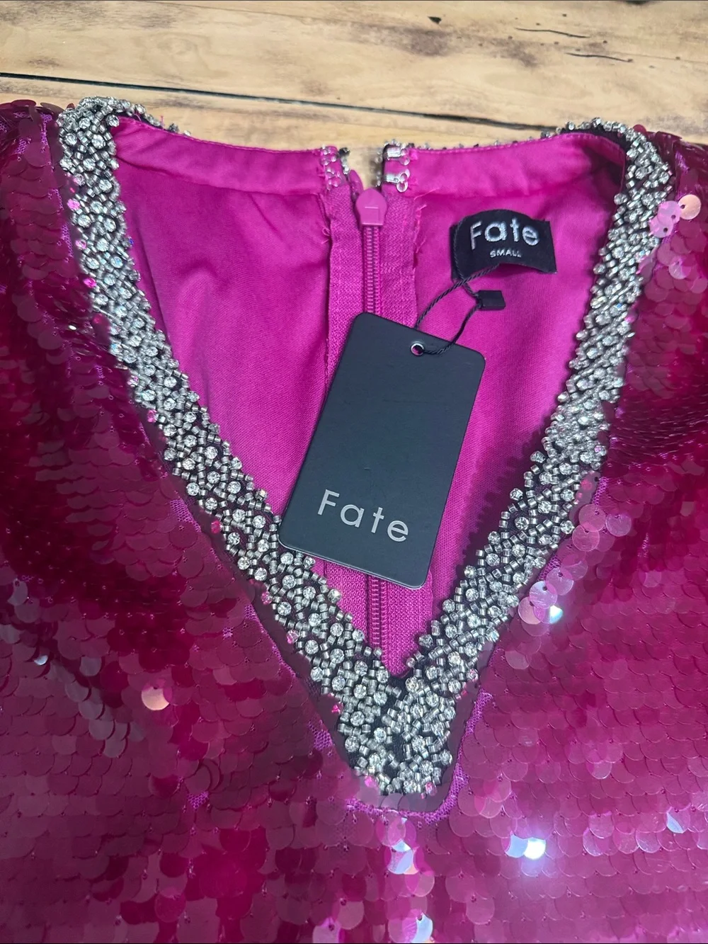 FATE Ruby Red Sequin Cocktail Mini Dress S NWT Barbiecore